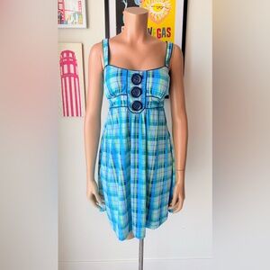NWT Miss Chievous Turquoise Plaid Midi Dress